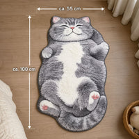 Charmanter Teppich in Form einer schlafenden Katze