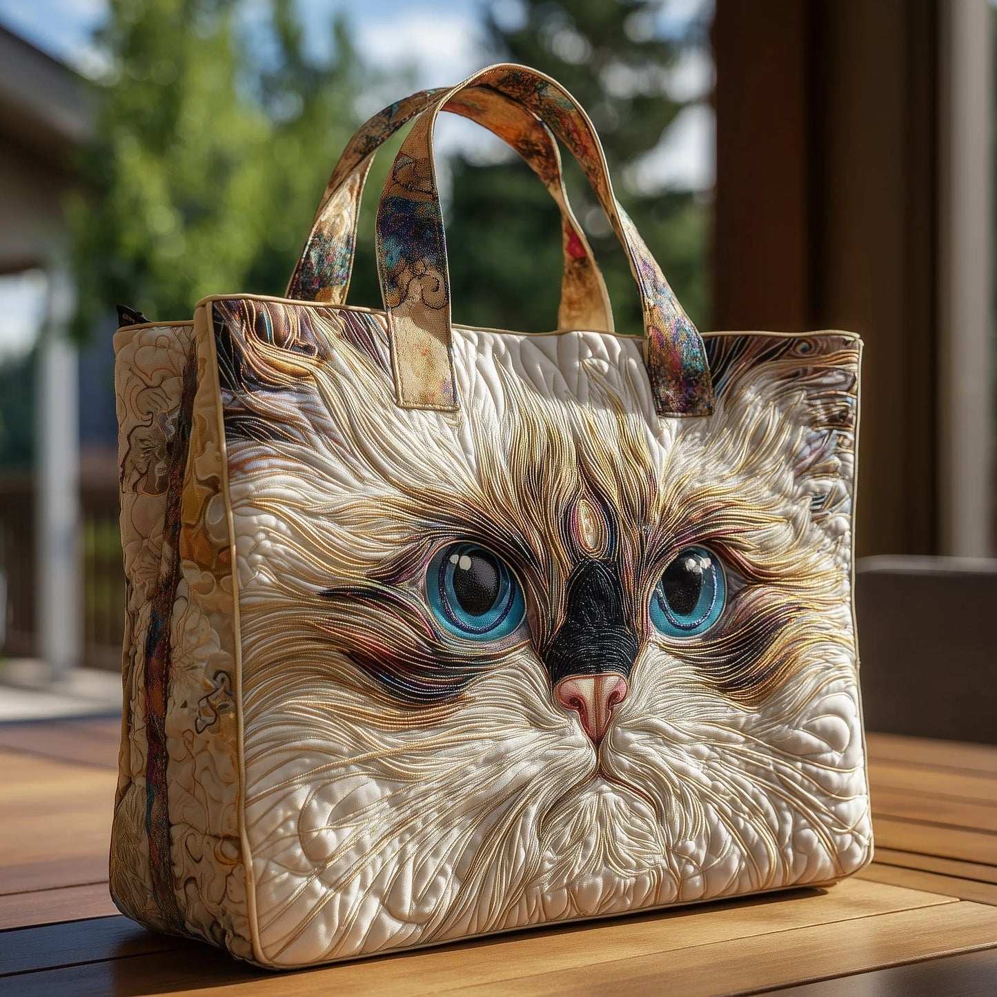 Handgefertigte Tragetasche – Katzenmotiv