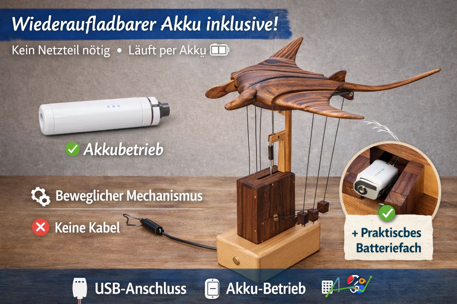 Handgefertigte Meeres-Skulptur – Mantarochen