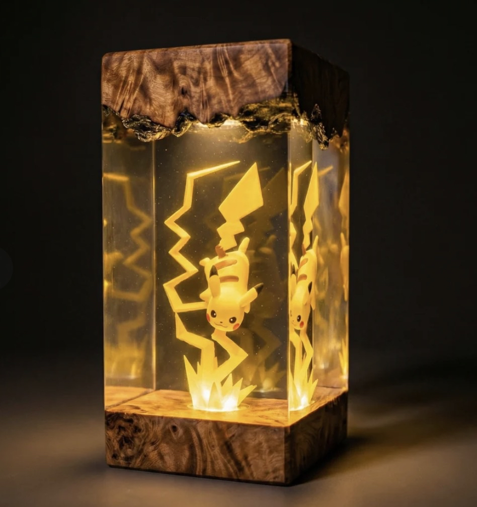Handgefertigte Fantasy-Lampe – Mitternachtsschlange (Blau)