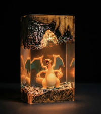 Handgefertigte Fantasy-Lampe – Glurak