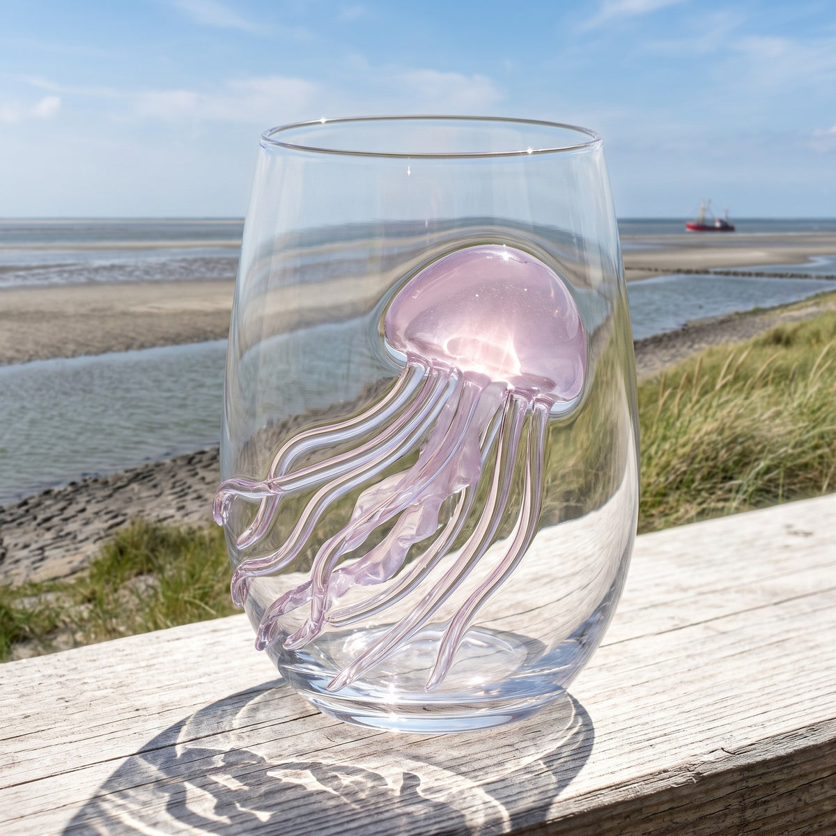 Glas mit Qualle
