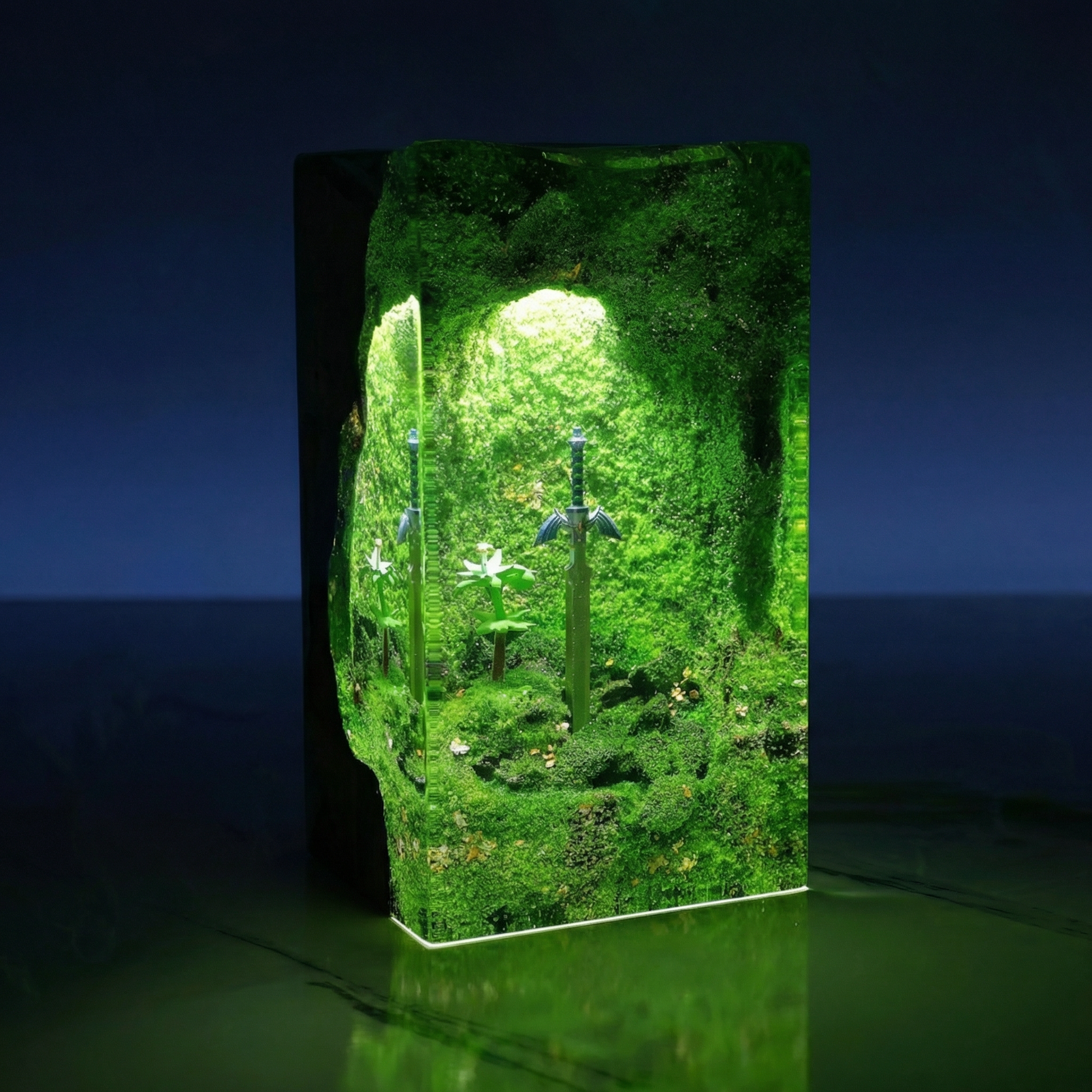 Handgefertigte Fantasy-Lampe – Der verlorene Hain