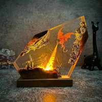 Handgefertigte Fantasy-Lampe – Drachenfeuer-Feste