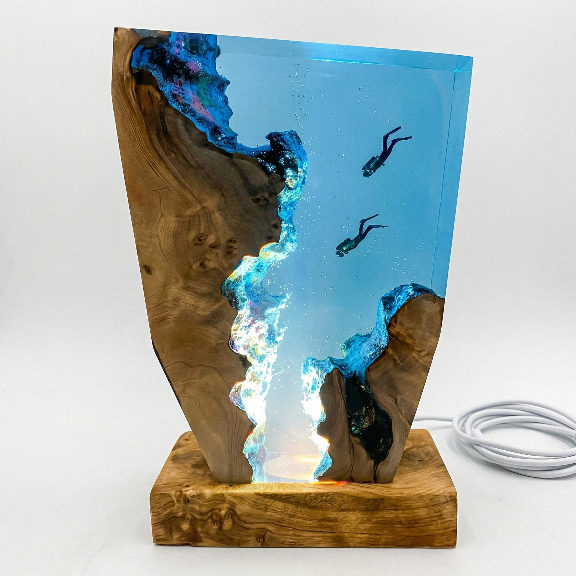 Handgefertigte Fantasy-Lampe – Tiefblau