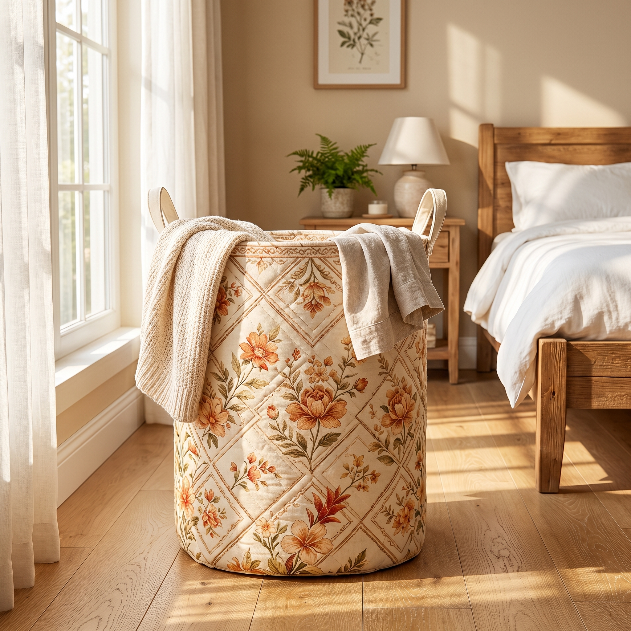 Noras handgemachte Körbe mit Blumenmotiven