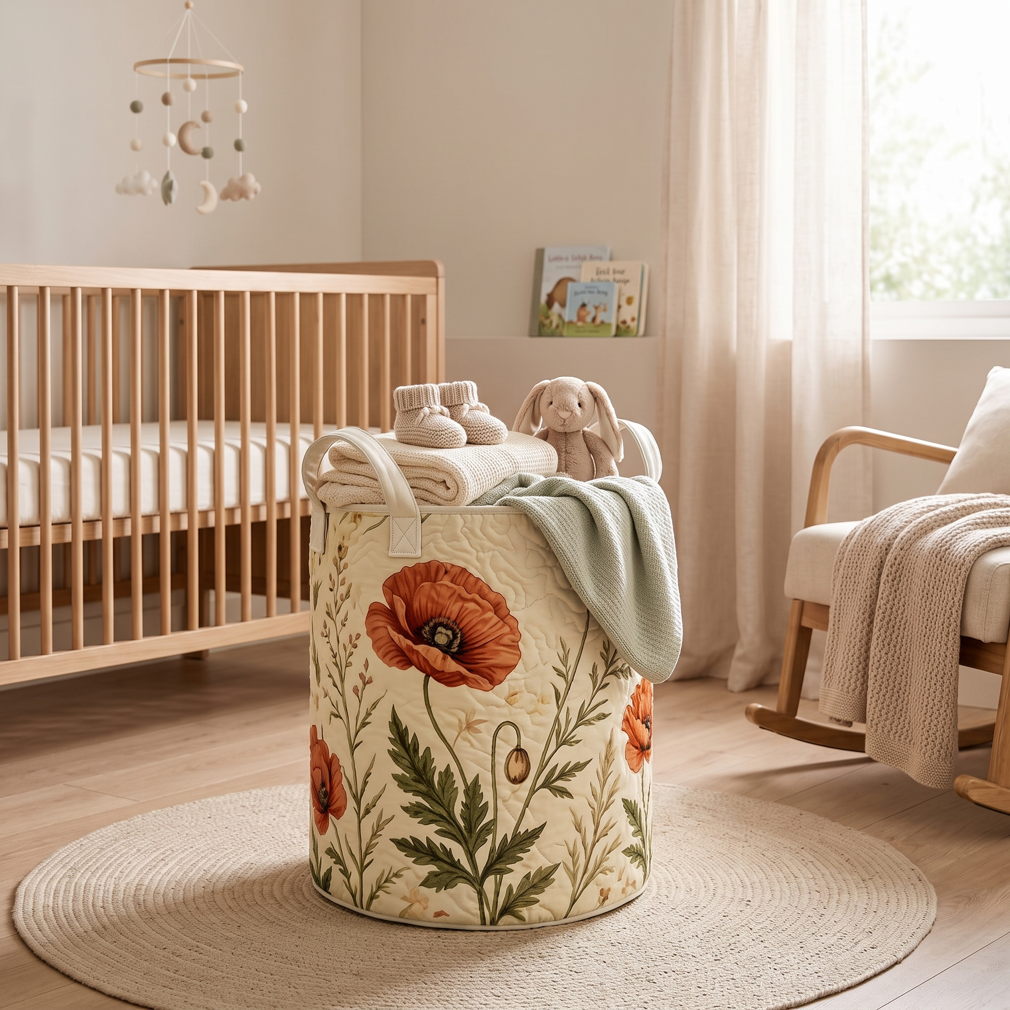 Noras handgemachte Körbe mit Blumenmotiven