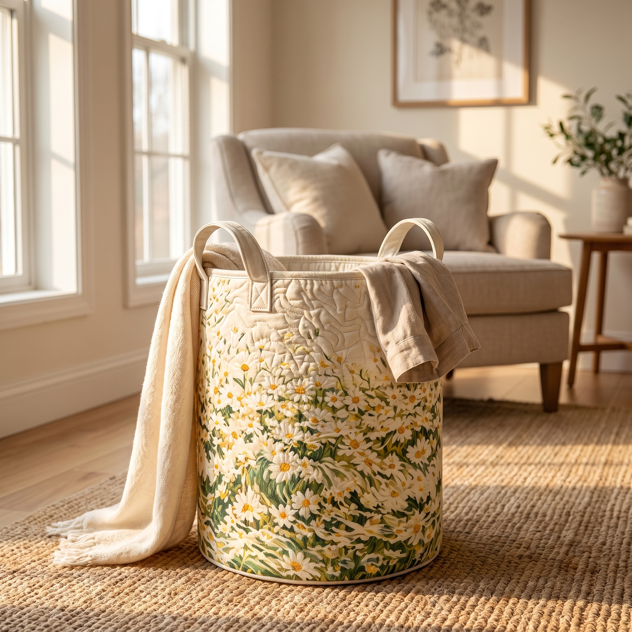 Noras handgemachte Körbe mit Blumenmotiven