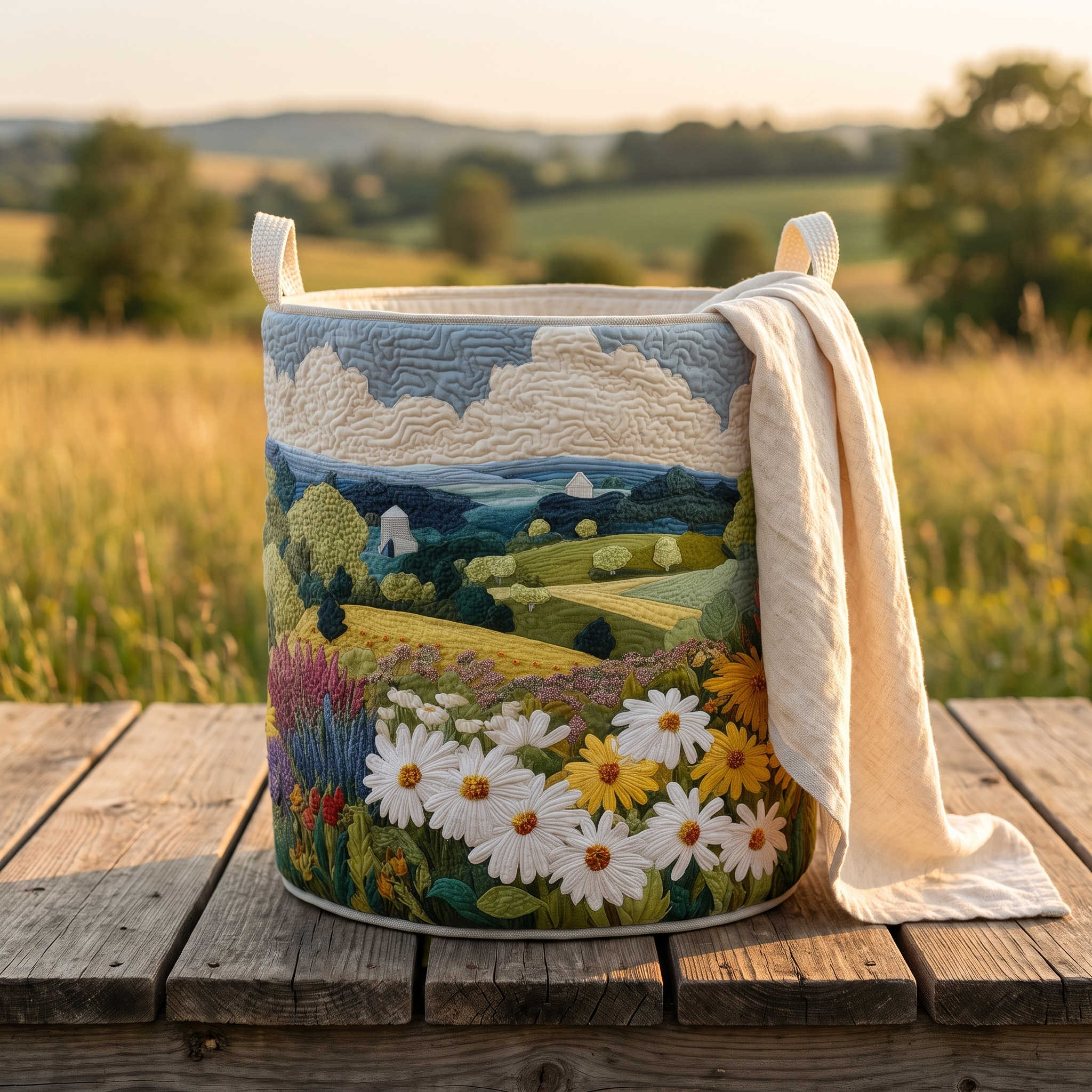 Noras handgemachte Körbe mit Blumenmotiven