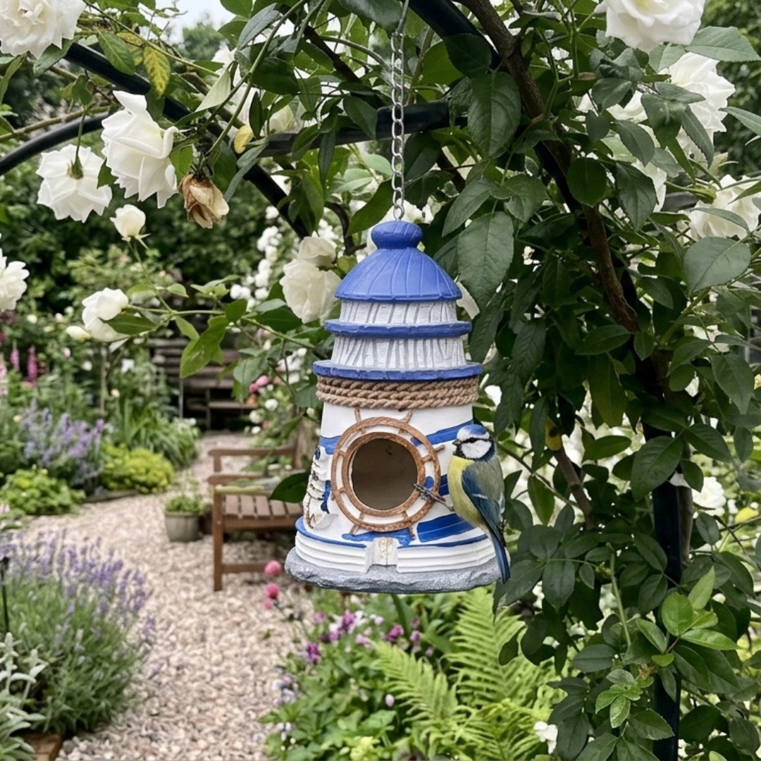 Elises Handgefertigtes Leuchtturm Vogelhaus