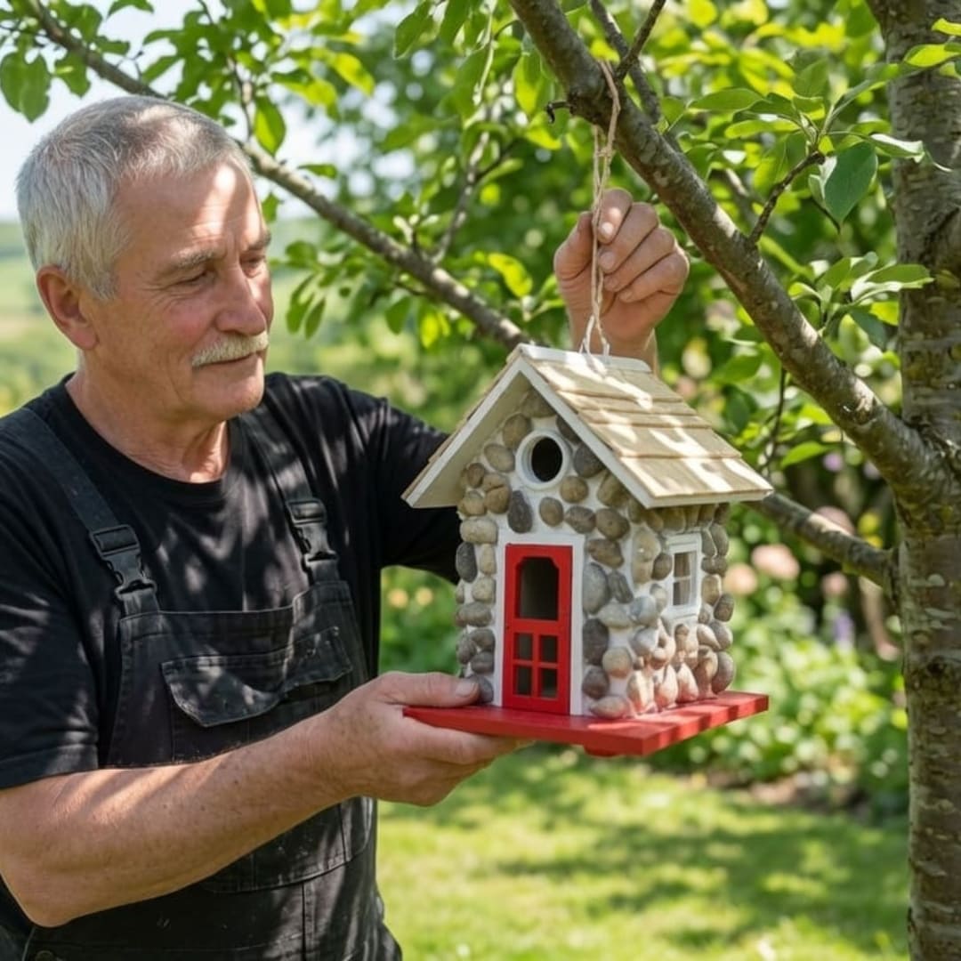 Heinrichs Handgefertigtes Steinernes Landhaus-Vogelhaus