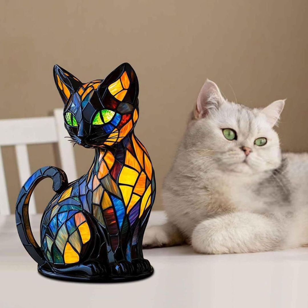 Handgefertigte Leuchtkatze – Sanfter Glanz