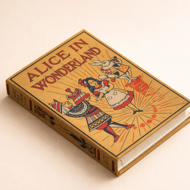Handgefertigtes Buch-Portemonnaie "Alice im Wunderland"