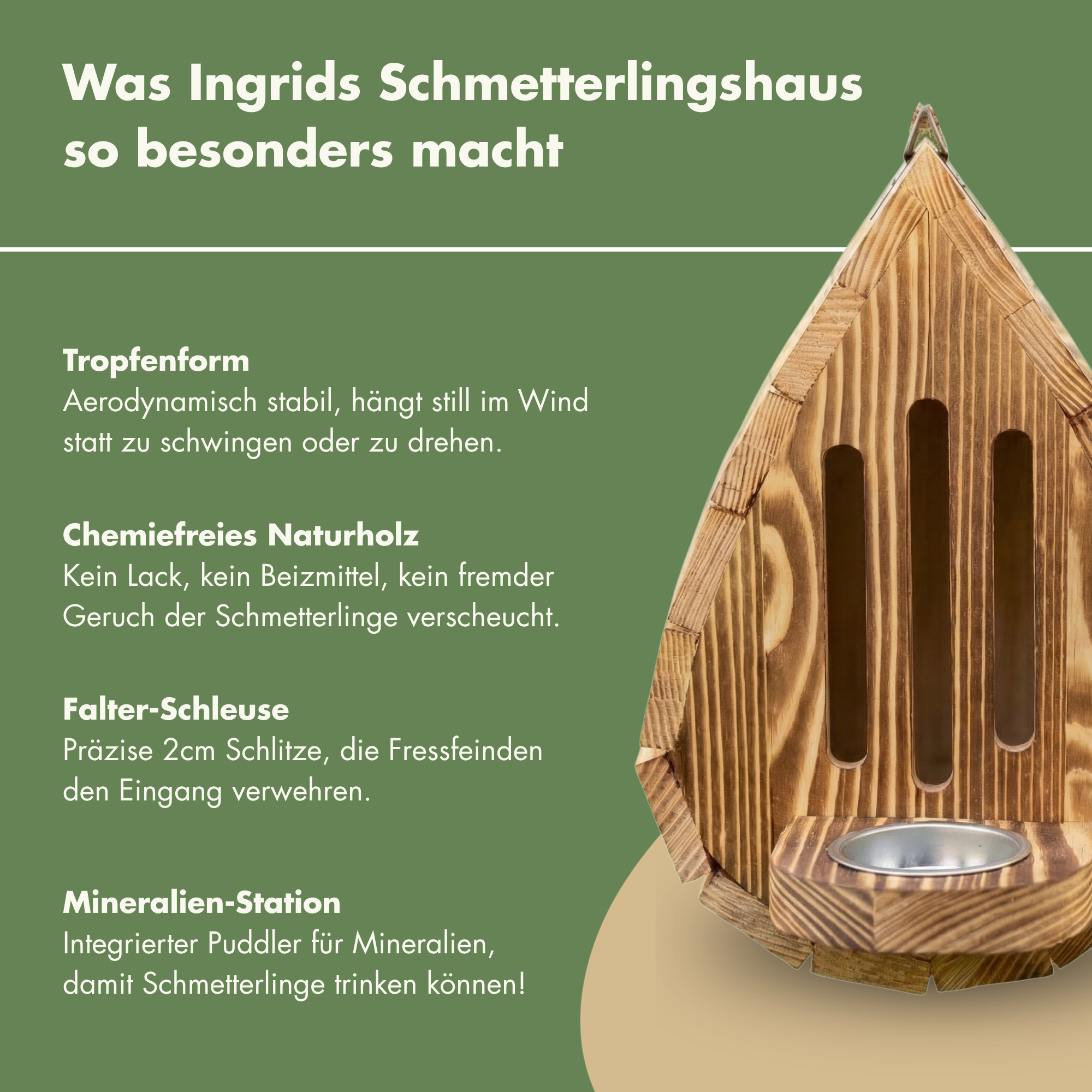 Ingrids handgefertigtes Schmetterlingshotel