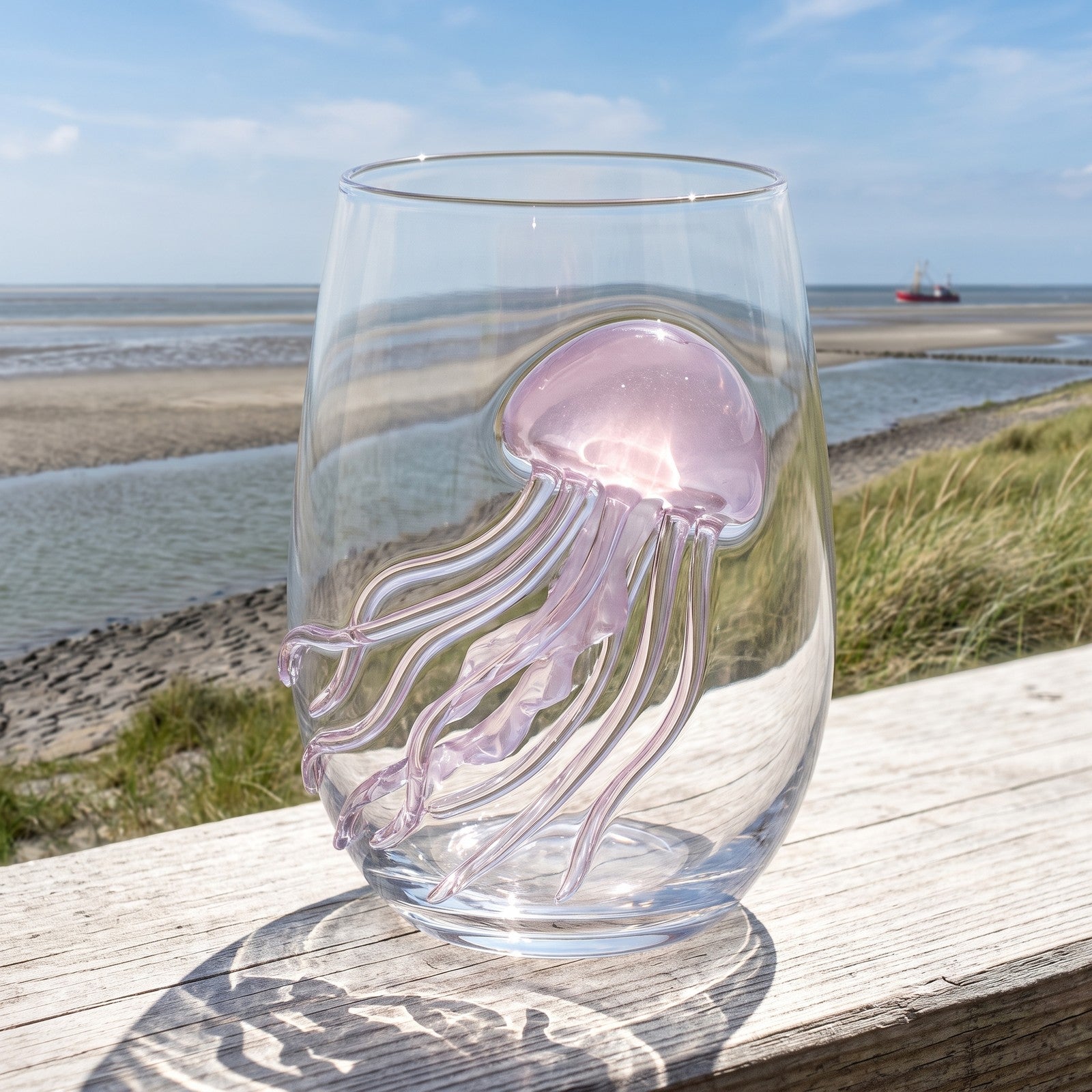 Glas mit Qualle