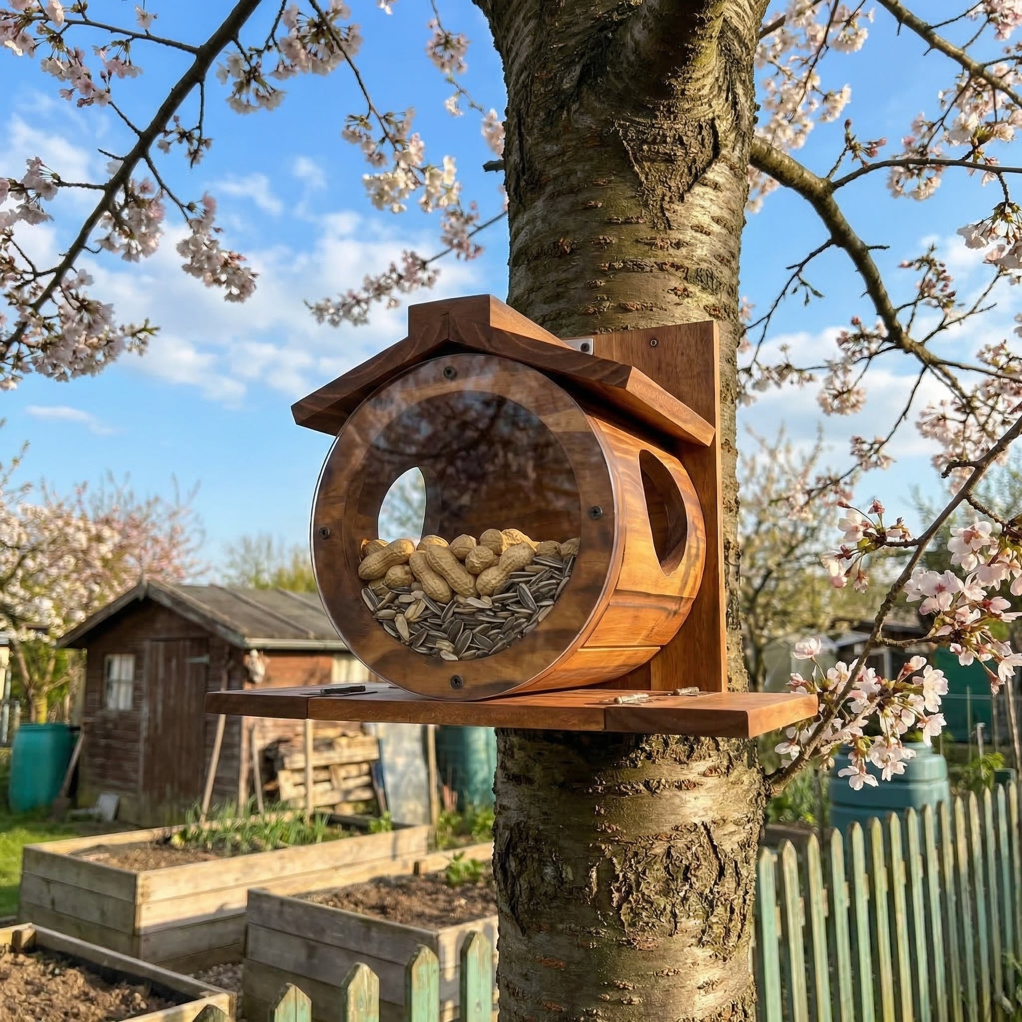 Heinrichs Naturholz Eichhörnchen-Futterhaus