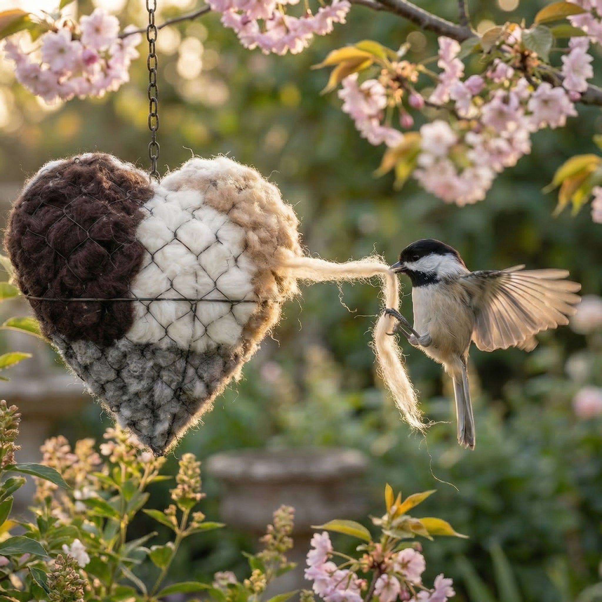 Ankes Alpakaherz — Nistmaterial für Gartenvögel