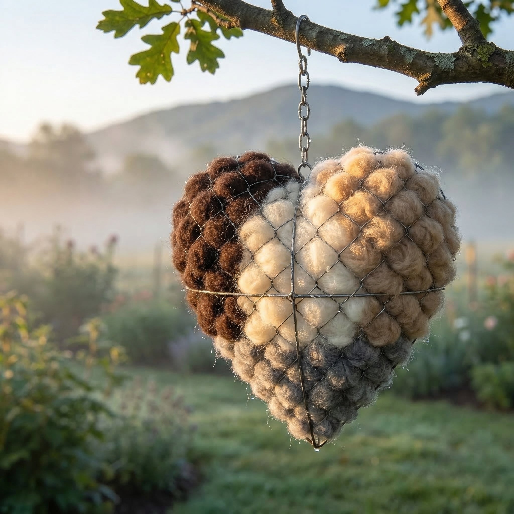 Ankes Alpakaherz — Nistmaterial für Gartenvögel