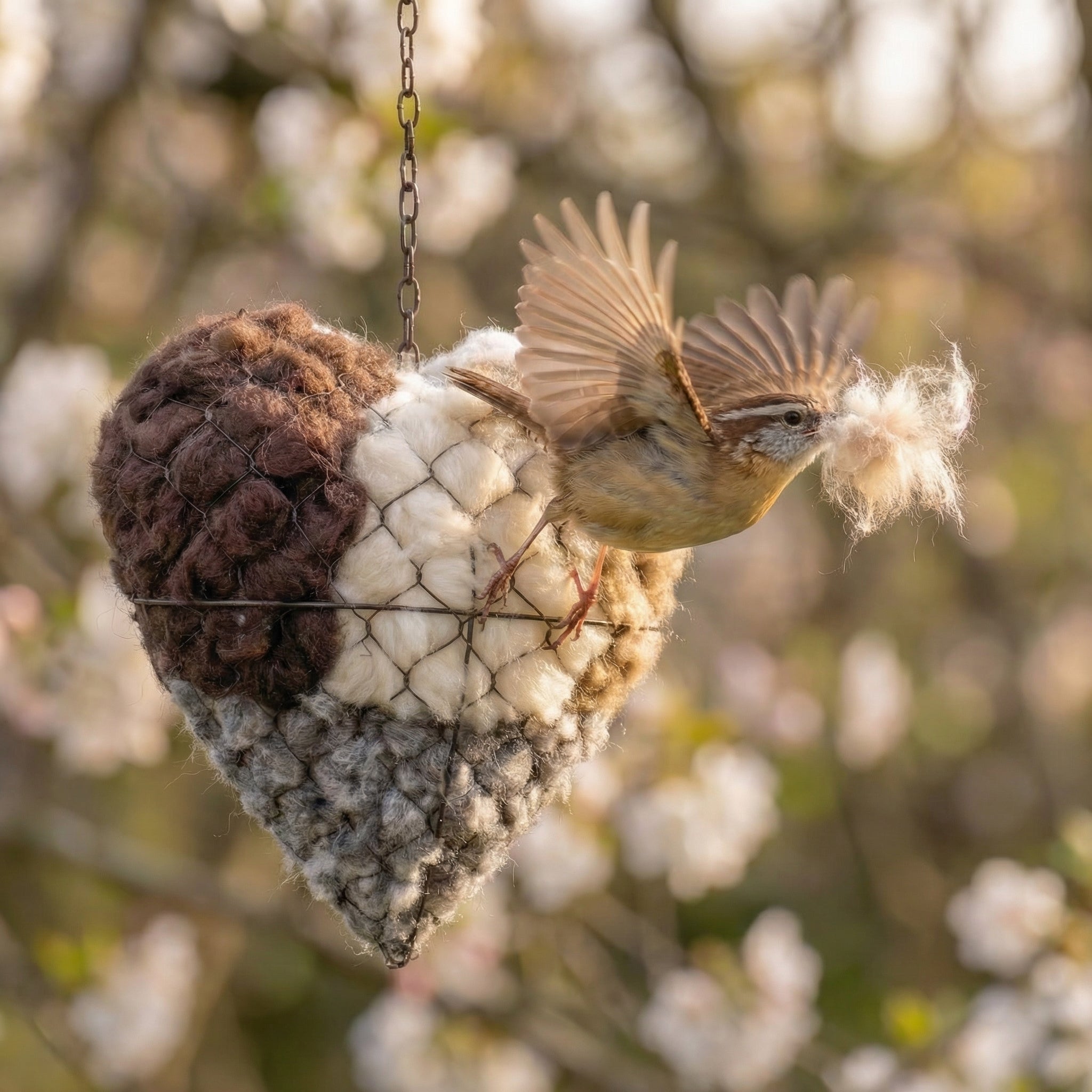Ankes Alpakaherz — Nistmaterial für Gartenvögel