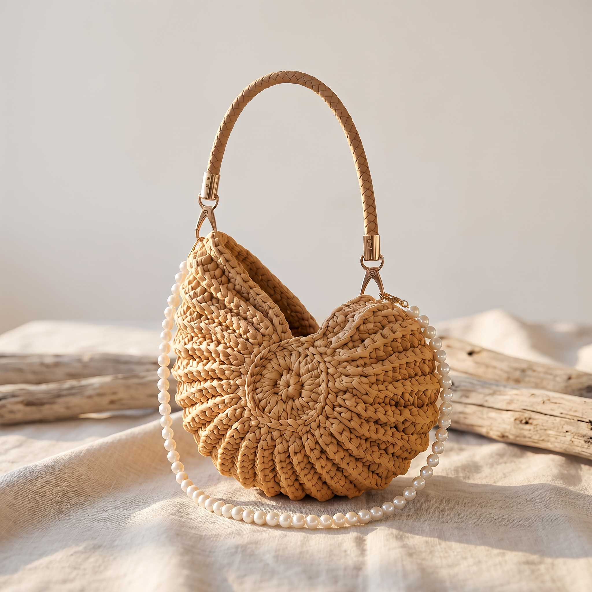 Muschel-Tasche in Salzkhaki