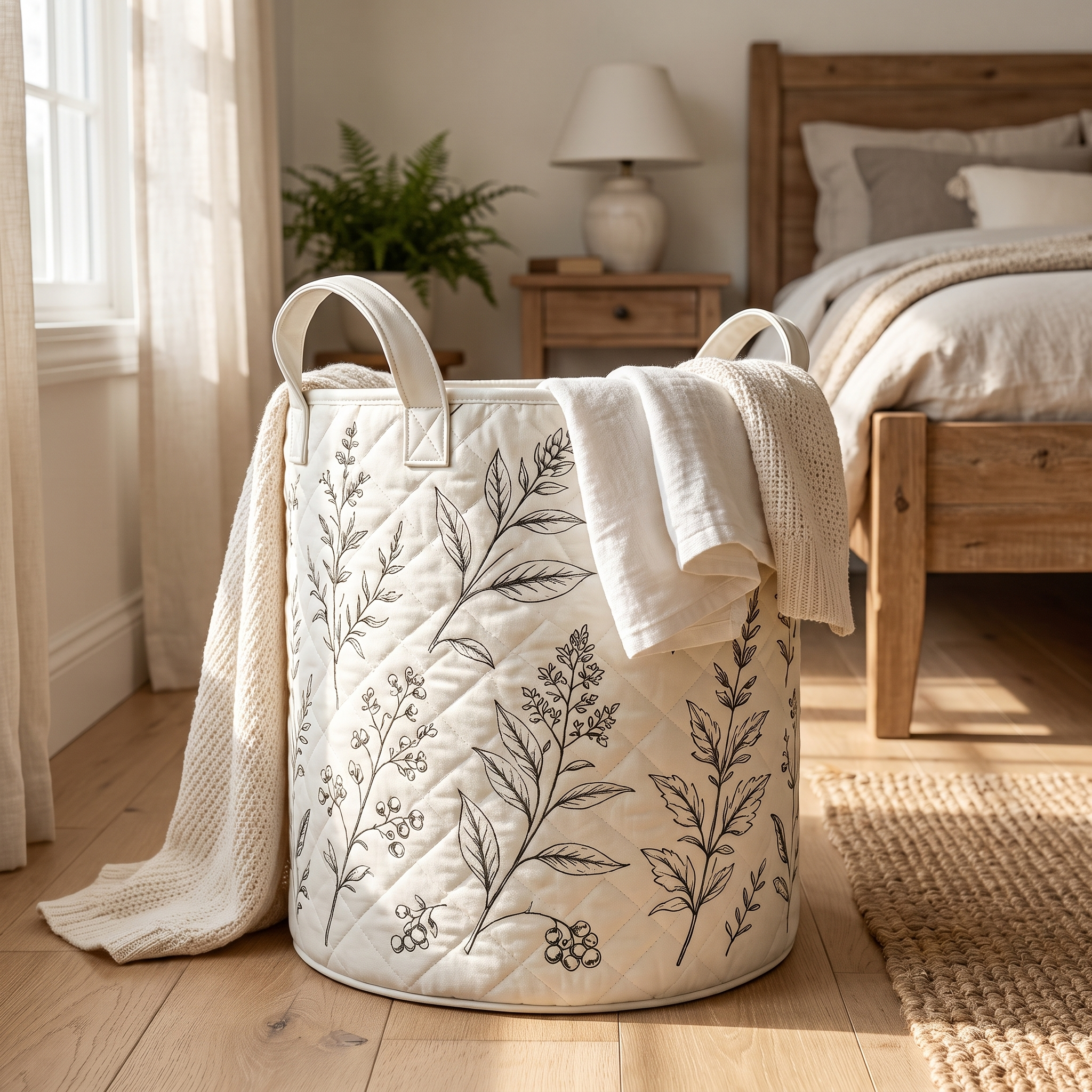 Noras handgemachte Körbe mit Blumenmotiven