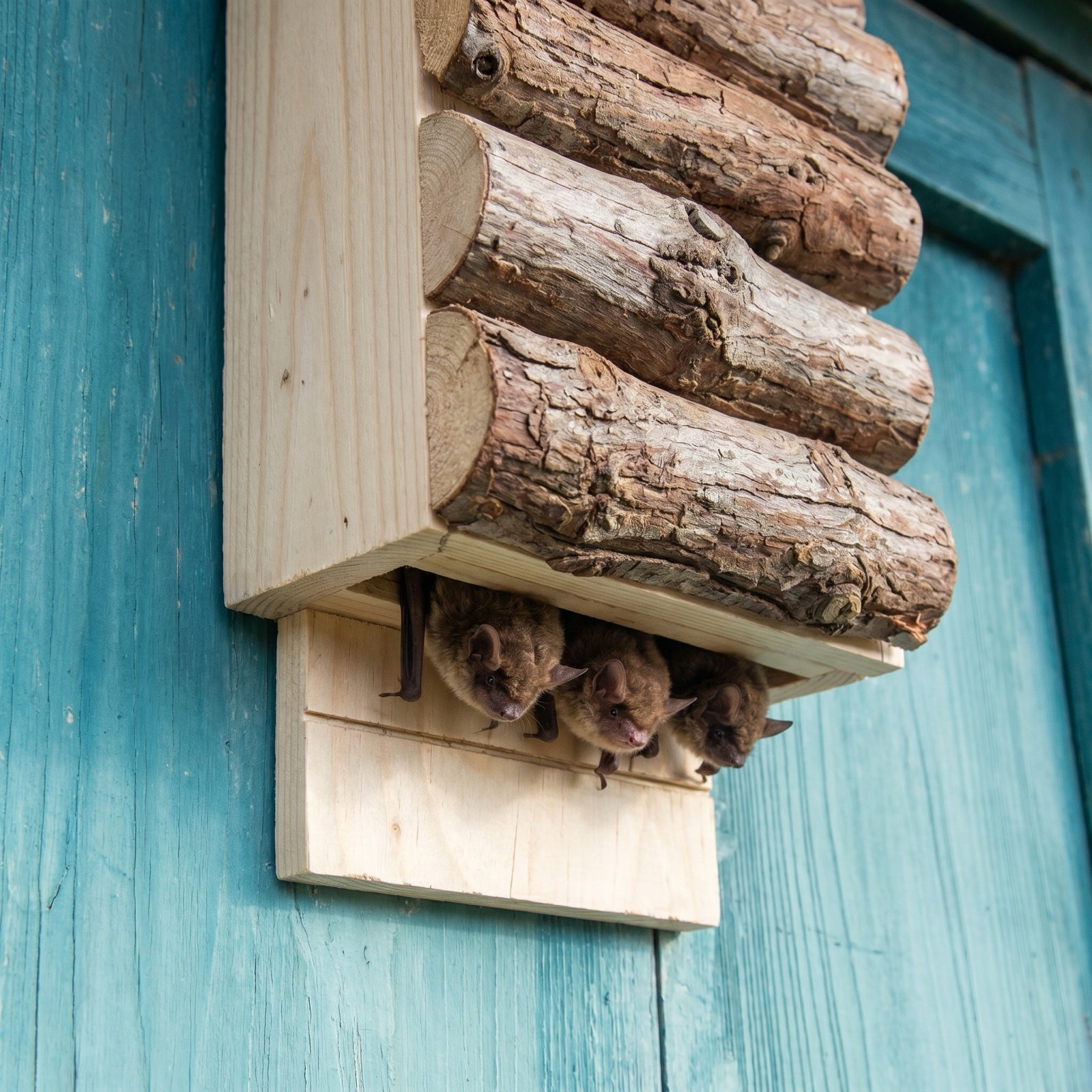 Fledermaus-Kolonie im Inneren von Werners Fledermauskasten